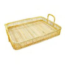 Bandeja Grande Rattan Retagular Design Sofisticado