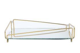 Bandeja Hara Angulo Dourada 15 X 25 Cm