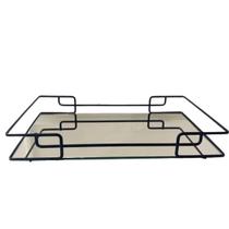 Bandeja Hara Espelhada Luana 10x30cm Black Matte