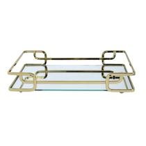 Bandeja Hara Espelhada Luana Golden 10x30cm Dourada