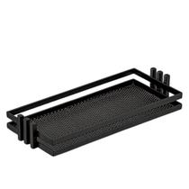 Bandeja Hara Lívia Preta Compacta e Sofisticada 14x32,5cm