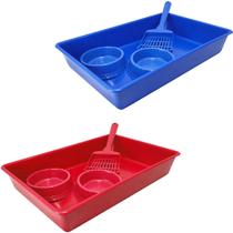 Bandeja higienica com 2 comedouro bebedouro 200ml + pa higienica para gatos Bandeja higienica com 2 comedouro bebedouro 200ml + pa higienica para gatos