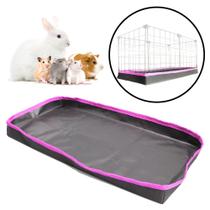 Bandeja Higiênica Impermeável para Cercado Porquinho da Índia Coelho Hamster 30x60 Nylon Preto com Viés