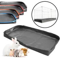 Bandeja Higiênica Impermeável para Cercado Porquinho da Índia Coelho Hamster 80x120 Nylon Preto com Viés Borda