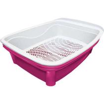 Bandeja Higiênica para Gato Furacão Pet Classic Plus Rosa