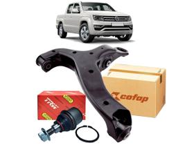 Bandeja Inferior Direita COFAP Novo com Buchas para Amarok 2010 a 2020 + Pivô TRW Bandeja Inferior Direita COFAP Novo com Buchas para Amarok 2010 a 2020 + Pivô TRW