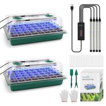 Bandeja inicial de sementes BlumWay com Grow Light 80 células, pacote com 2 Bandeja inicial de sementes BlumWay com Grow Light 80 células, pacote com 2