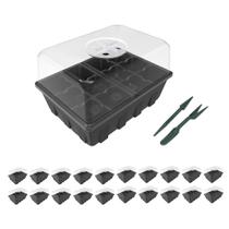 Bandeja inicial para plantas Gardzen, pacote 20, 6,6 x 4,5" com cúpula Bandeja inicial para plantas Gardzen, pacote 20, 6,6 x 4,5" com cúpula