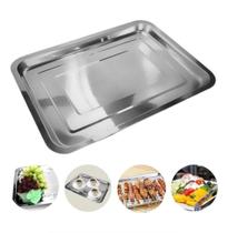 Bandeja Inox Cafe Retangular 40X30Cm Rasa Travessa Restaurante Salada Porcao Bar Mesa Grande Bandeja Inox Cafe Retangular 40X30Cm Rasa Travessa Restaurante Salada Porcao Bar Mesa Grande