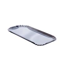 Bandeja Inox Canto Crespo 32x15 cm - Kit 2 Peças