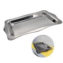 Bandeja Inox Grande Retangular Decorativa Multiuso 47x31 Cm