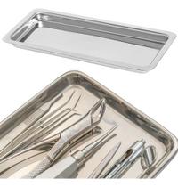 Bandeja Inox Hospitalar Esterilização Autoclave 22x09x1,5cm