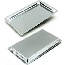 Bandeja inox hospitalar esterilização autoclave 22x12x1cm