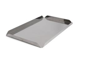 Bandeja inox para vitrine - canto aberto - 13,5 x 30,5 x 1,5cm - kit com 4