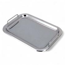 Bandeja Inox Retangular 41x29cm Alça Servir Bandeja Inox Retangular 41x29cm Alça Servir