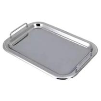 Bandeja Inox Retangular Alça Premium Hotel Casa Escritório M Bandeja Inox Retangular Alça Premium Hotel Casa Escritório M