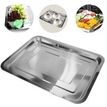 Bandeja Inox Retangular Rasa 36 X 27 Multi Uso Servir Bandeja Inox Retangular Rasa 36 X 27 Multi Uso Servir