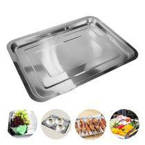 Bandeja Inox Retangular Rasa 45 X 35 Multi Uso Servir Grande Bandeja Inox Retangular Rasa 45 X 35 Multi Uso Servir Grande