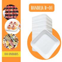 Bandeja Isopor B1 rasa para salgados e frios - C/100