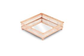 Bandeja Italiana Quadrada Espelhada Premium Cobre Jolitex