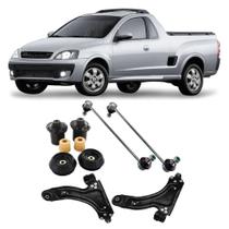 Bandeja + Kit Batente + Bieleta Chevrolet Montana Dianteira 2002 Até 2012 O Par