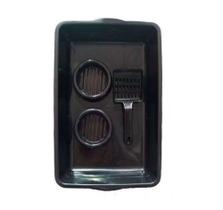 Bandeja Kit Higienico Sanitario p/ Gatos 2D Pet - 1 bandeja 1 Pá e 2 Comedouros - Preta