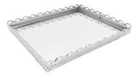 Bandeja Lavabo Retangular Em Metal Espelhada Mimo Style