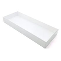 Bandeja Lavabo Sala Caixa em Vidro Branco Brilhante 25x10cm - Flash