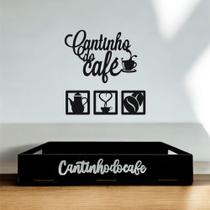 Bandeja Lisa Cantinho do Café em MDF Com Apliques de Parede