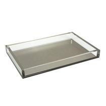 Bandeja Lucite TIZO Design Elegant Acrílico 12x8cm Prateada