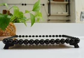 Bandeja Luxo Decoração Pérola Preto Aparador Perfumes B087 Bandeja Luxo Decoração Pérola Preto Aparador Perfumes B087