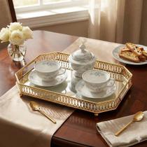 Bandeja Luxo Espelhada Decorativa Dourada Retangular 35x25cm Alira Home Bandeja Luxo Espelhada Decorativa Dourada Retangular 35x25cm Alira Home