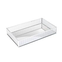 Bandeja Lyor de Metal com Espelho Prateada 25cm x 15cm x 4cm