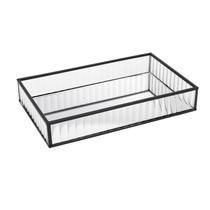 Bandeja Lyor de Metal com Espelho Preta 15cm x 25cm x 4cm