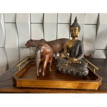 Bandeja Madeira Alca Metal 38X28Xh3Cm - Day Home SHW701 Bandeja Madeira Alca Metal 38X28Xh3Cm - Day Home SHW701
