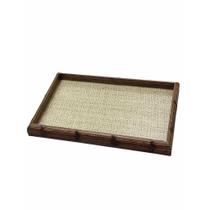 Bandeja Madeira Bambu com Sisal Natural 38x24cm Rojemac