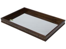 BANDEJA MADEIRA COM ESPELHO COQUINHO 37x23x5cm - WOLFF