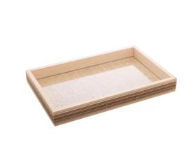 Bandeja madeira com sisal e bambu bege 45x30x4cm wolff