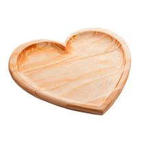 Bandeja madeira pinus coração 30x27x2cm