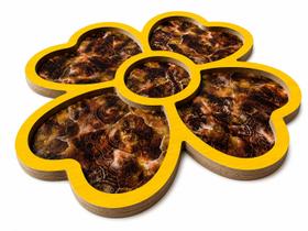 Bandeja Madeira Trevo Petisqueira Servir 30cm Estilo Marmore Bandeja Madeira Trevo Petisqueira Servir 30cm Estilo Marmore