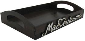 Bandeja Mãe Eu Te Amo Decorativa Marrom Pp 20x14x5 Mdf
