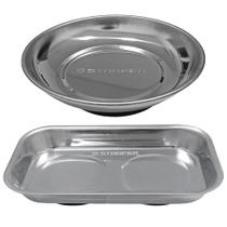 Bandeja Magnética Retangular 140 x 240 mm + Bandeja Magnética Circular 148 mm - STARFER Bandeja Magnética Retangular 140 x 240 mm + Bandeja Magnética Circular 148 mm - STARFER