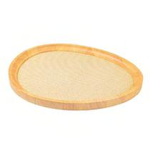 Bandeja Maior Madeira Design Triangular Fundo Bege