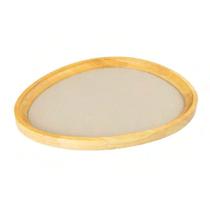 Bandeja Maior Madeira Design Triangular Fundo Cinza