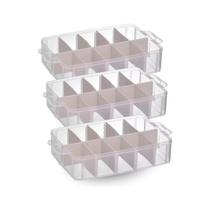 Bandeja maleta organizadora divisorias kit c/ 3 s/ tampa