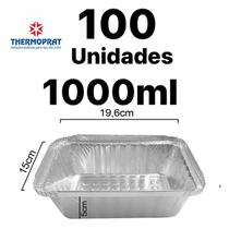 Bandeja Marmitex 1000ml Alumínio - 100 Unidades Thermoprat - Plastimil