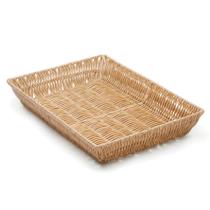 Bandeja media polietileno tipo rattan claro 27x14x10cm