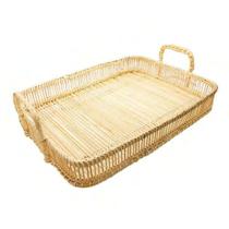 Bandeja Médio Rattan Retangular Design Sofisticado