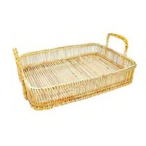 Bandeja Menor Rattan Retangular Design Sofisticado