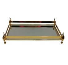 Bandeja Menor Ret. Metal Dourado Fundo Espelhado Formosa Bandeja Menor Ret. Metal Dourado Fundo Espelhado Formosa